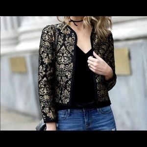 Navy Embroidered Coat